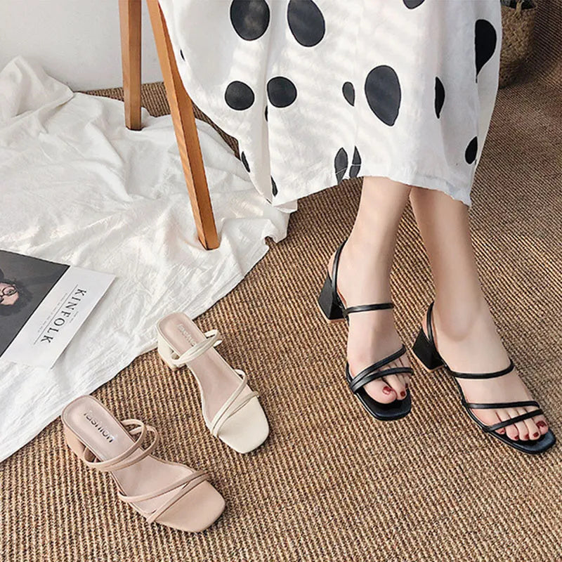 Buckle Ankle Strap High Heel Sandals