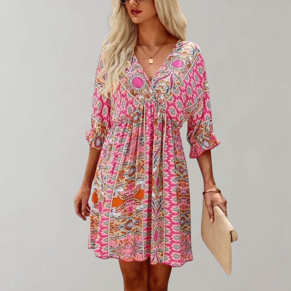 Chic Little V Neck Summer Dress - Luxivelle