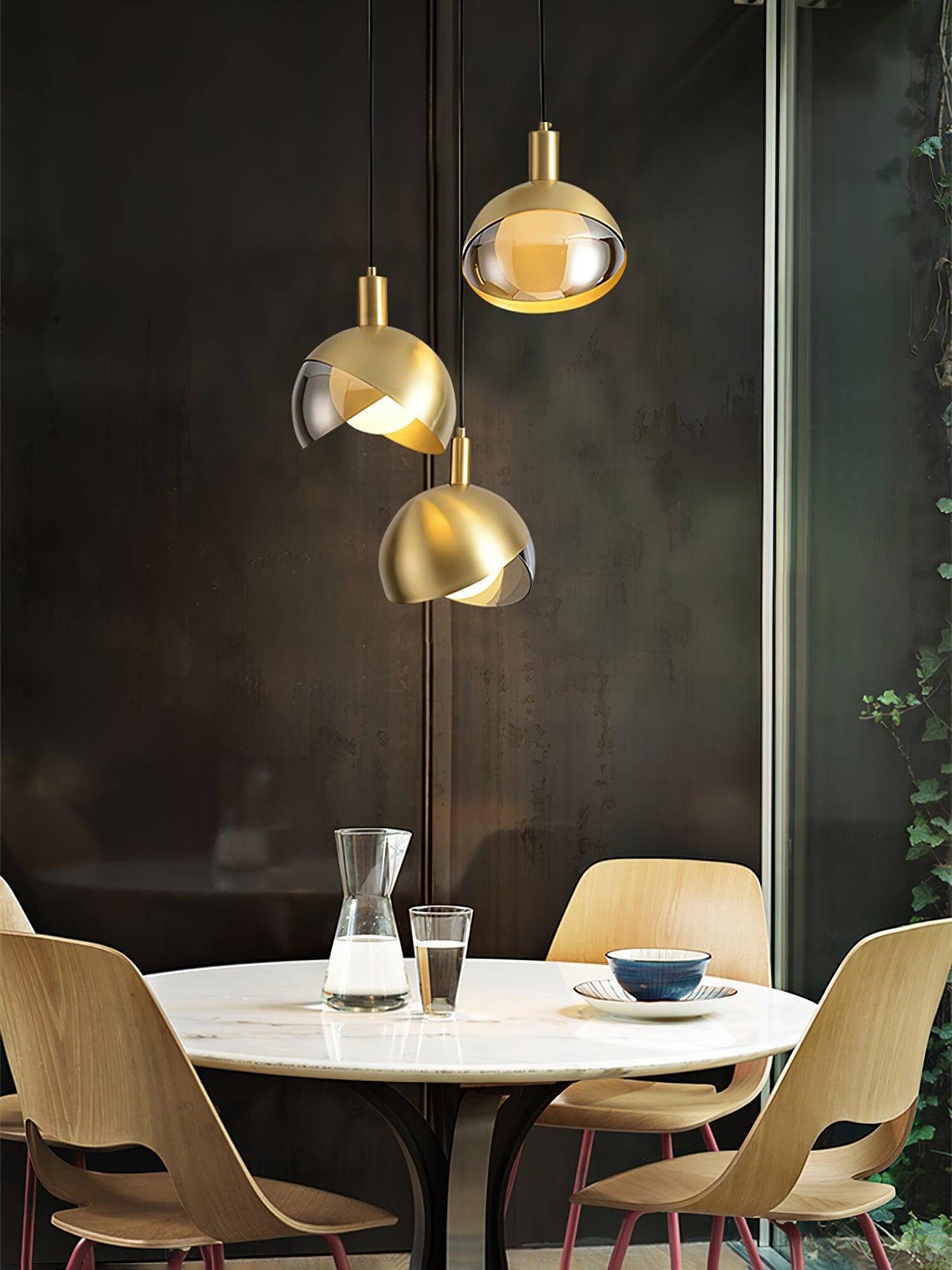 Customizable Chrome Hanging Lamp with Clear Glass Shade