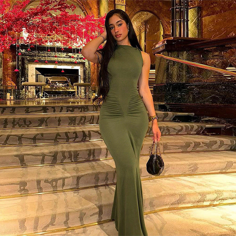 Elegant Green Long Evening Dress