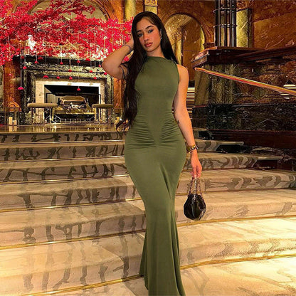 Elegant Green Long Evening Dress
