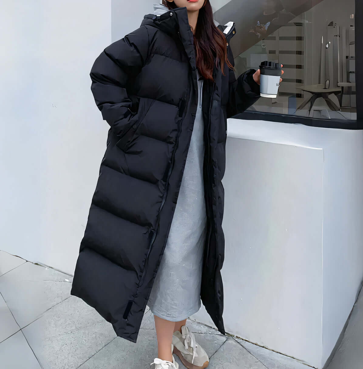 Warm Women's Down Parka Jacket with Hood