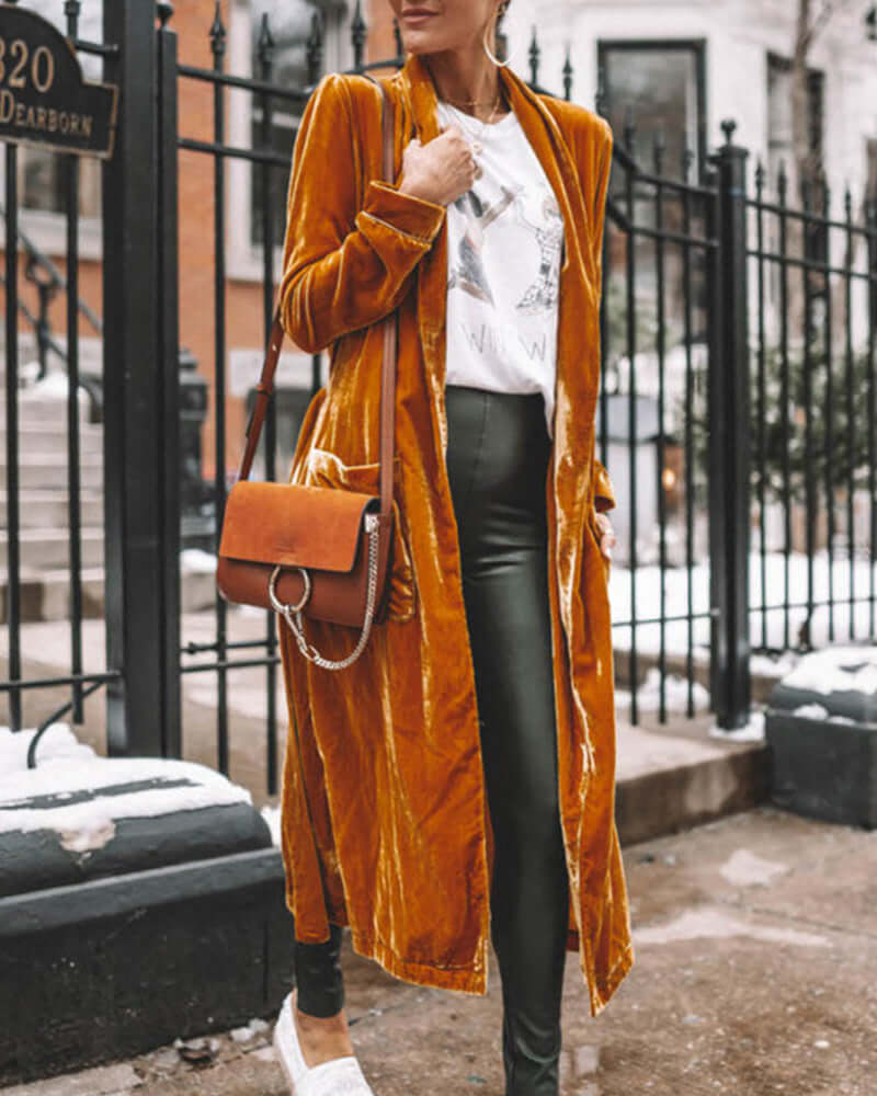 Soft Women's Oversized Velvet Kimono Cardigan