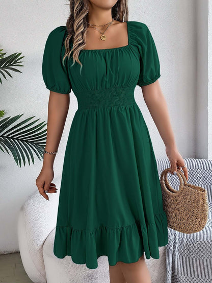 Ladies' Ruffled Bell Sleeve Mid Length Dress