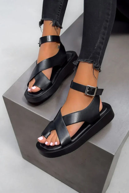 Ladies High Heel Summer Sandals with Cross Straps