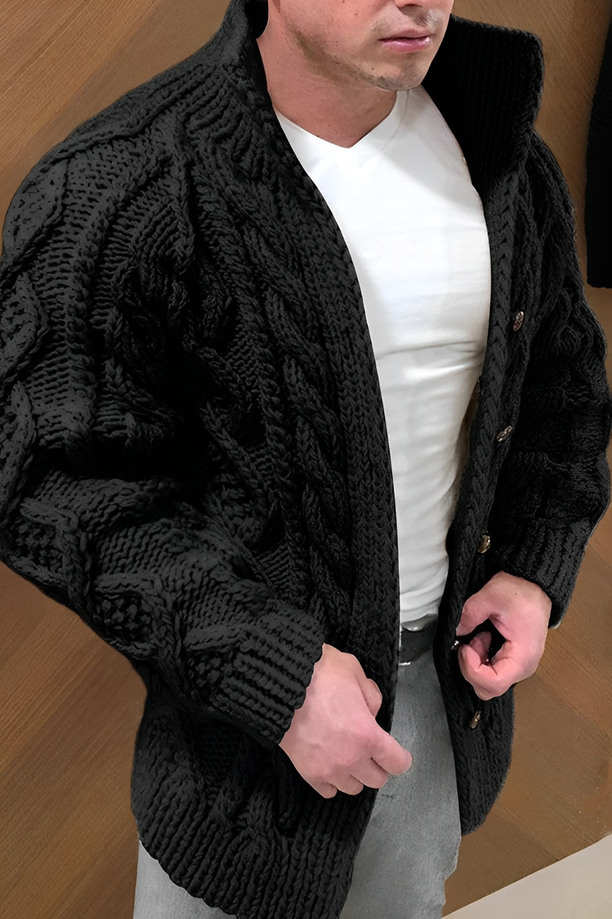 Men's Open Front Oversized Cardigan Sweater - Luxivelle