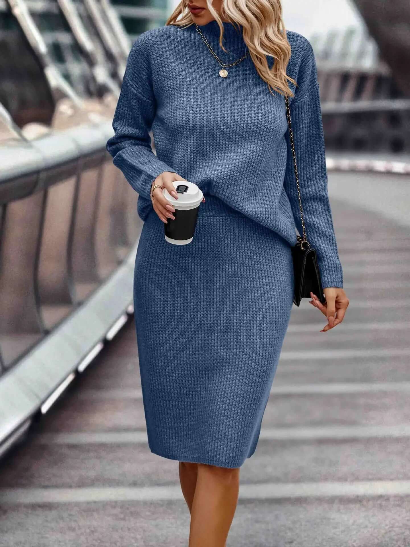Ladies Cozy 2pc Knit Outfit