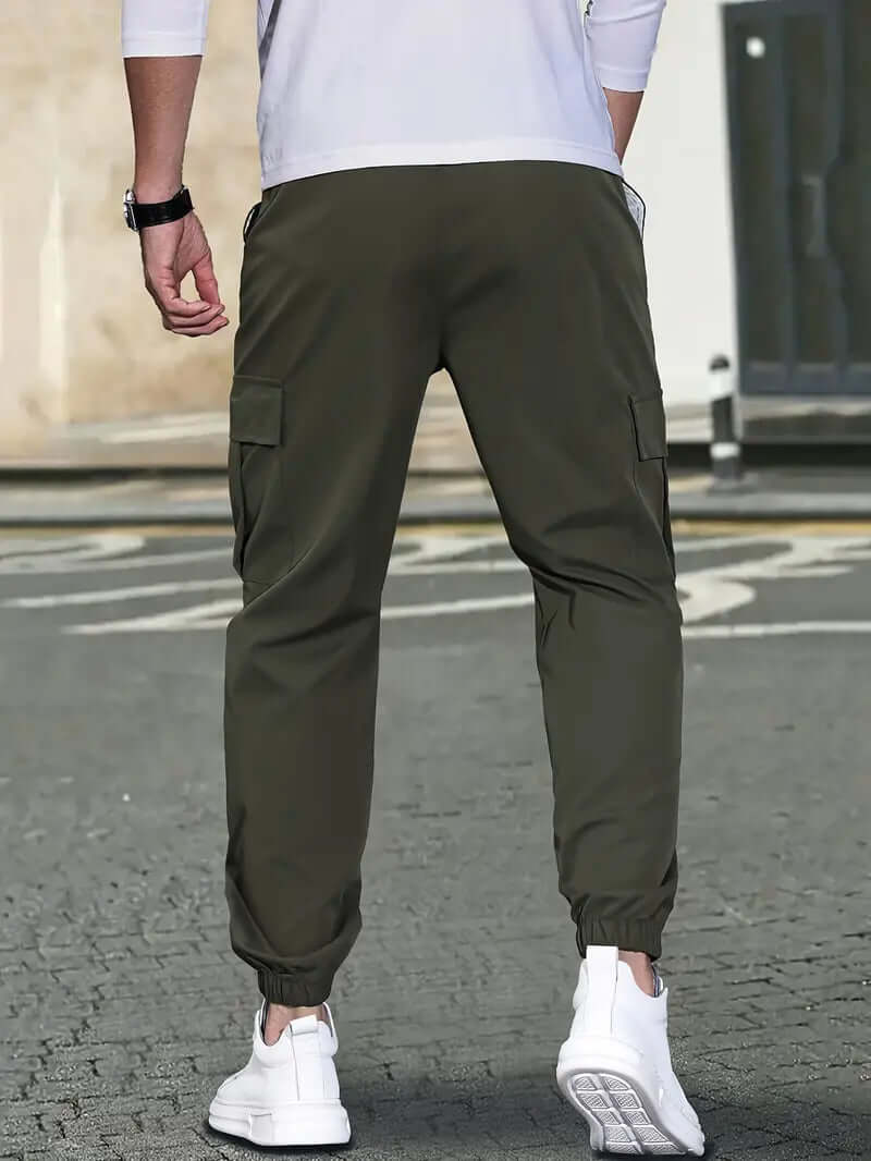 Comfortable Elastic Waist Trousers with Pockets