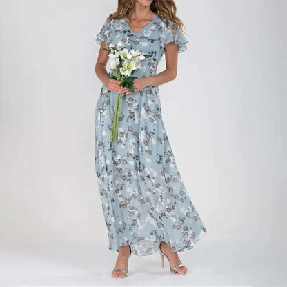 Ladies Long Flower Pattern Dress