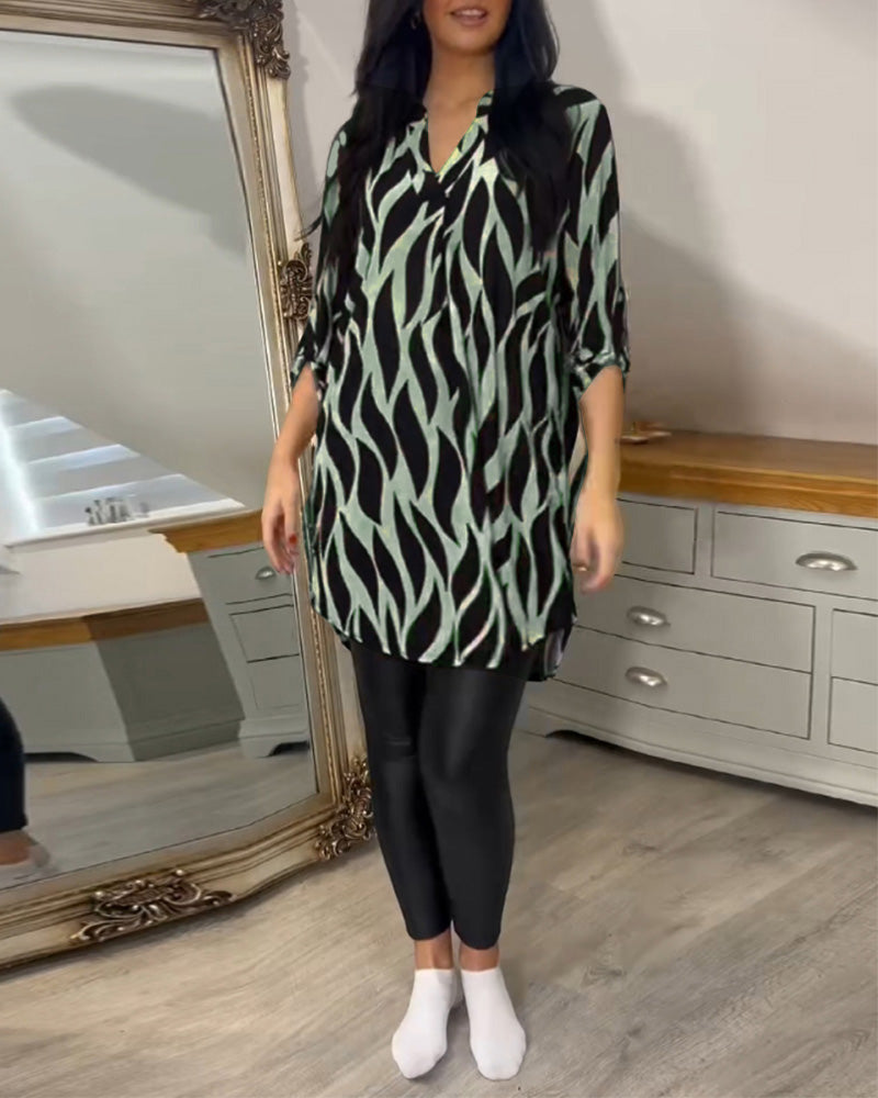 Fashionable Patterned Loose Fit Top