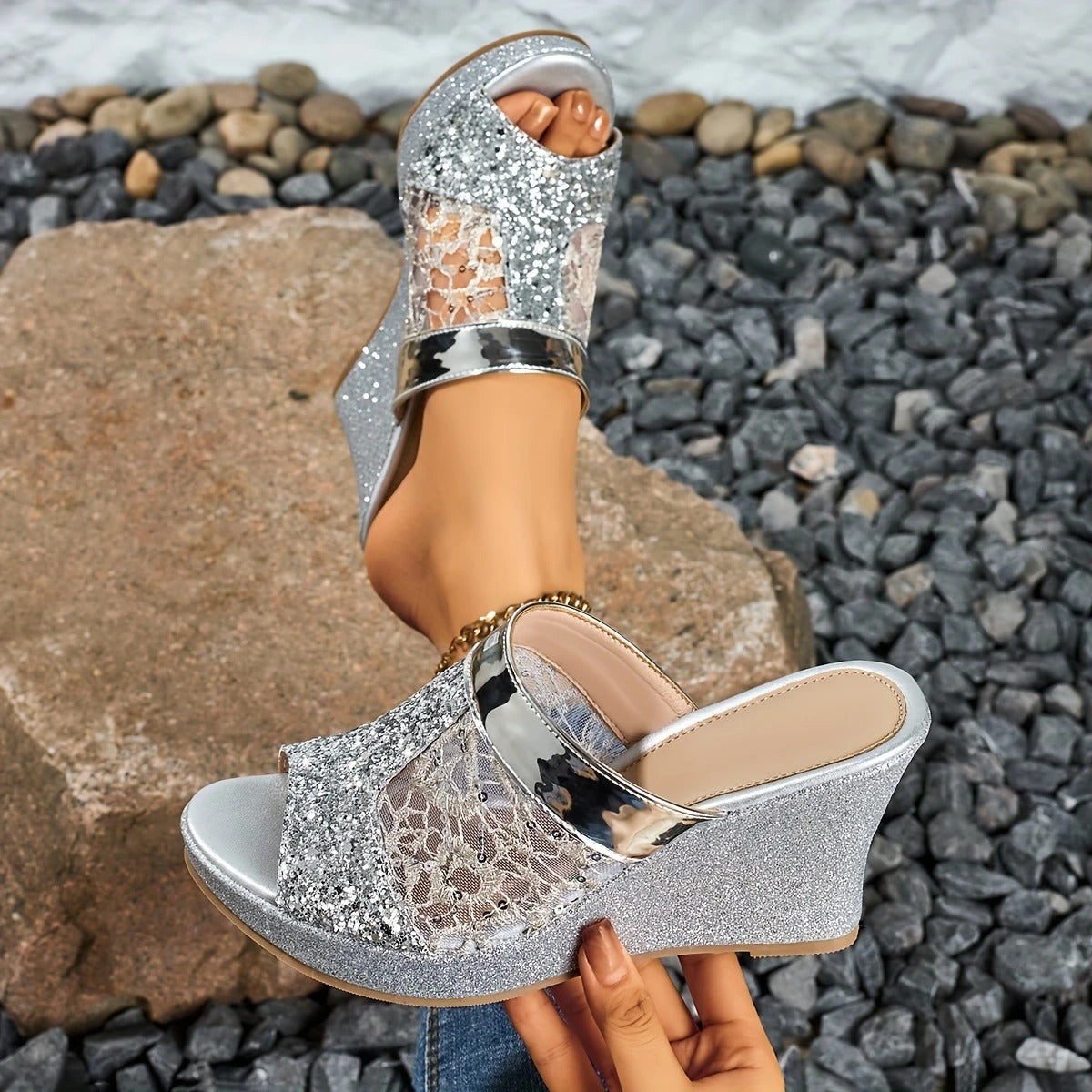 Beautiful Lace Up High Heel Shoes