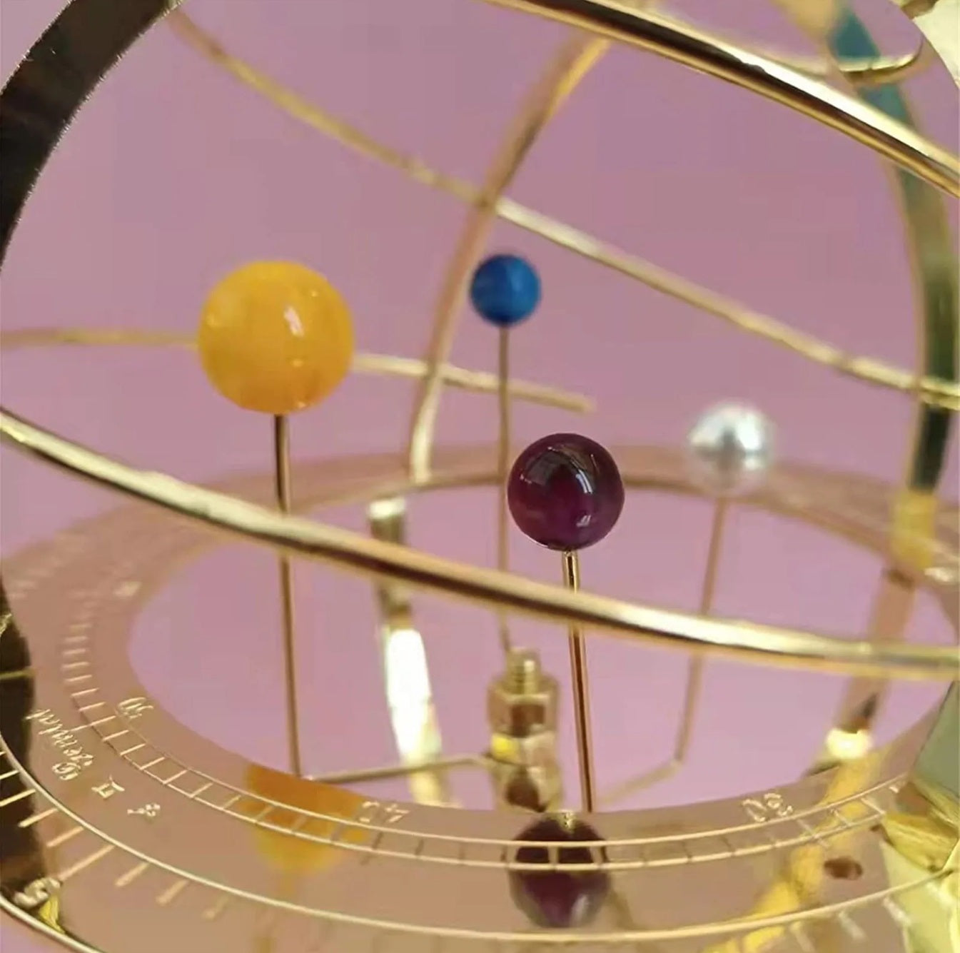 Beautiful Brass Solar System Globe Model