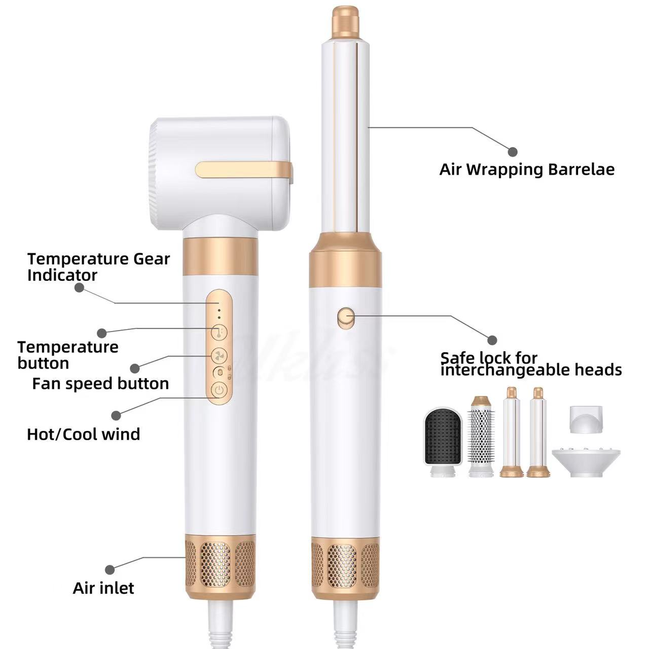 All in One Hair Curler and Straightener Set