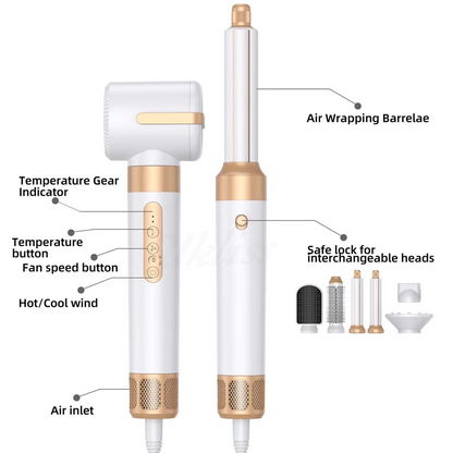All in One Hair Curler and Straightener Set