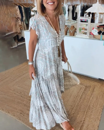 Classic Chic V-Neck Women's Dress