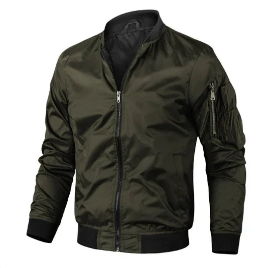 Relaxed Fit Mens Zip Up Bomber Jacket