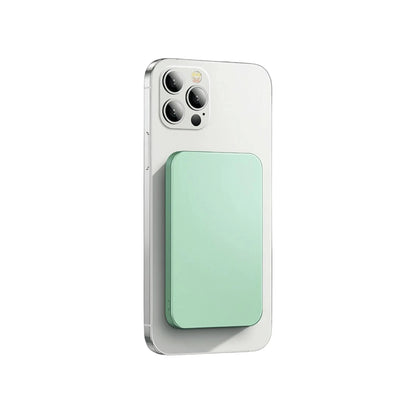 "10,000mAh MagSafe power bank for iPhone, sleek design, wireless charging, vibrant colors, portable, lightweight."
