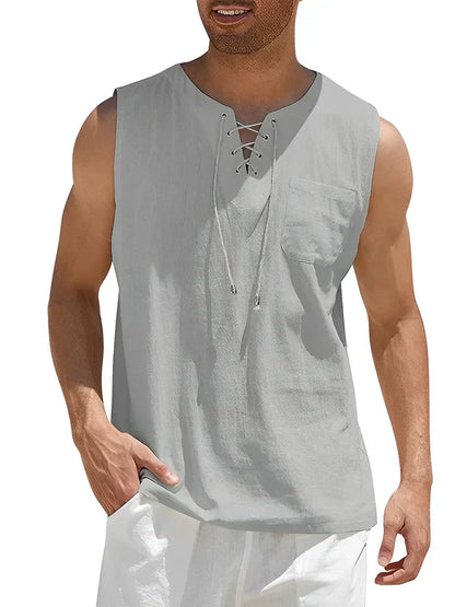 Men's Breathable Sleeveless Summer Tee Shirt