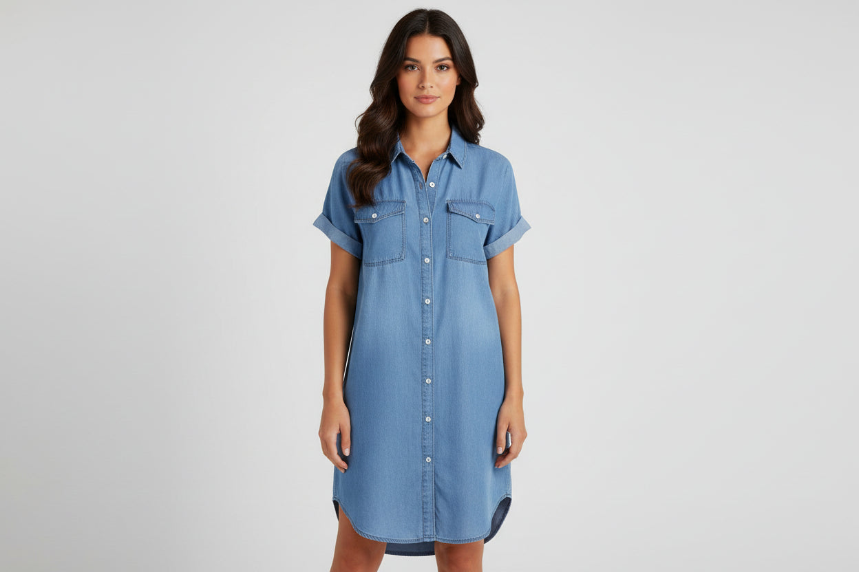 Women's Blue Jeans Dress - Luxivelle