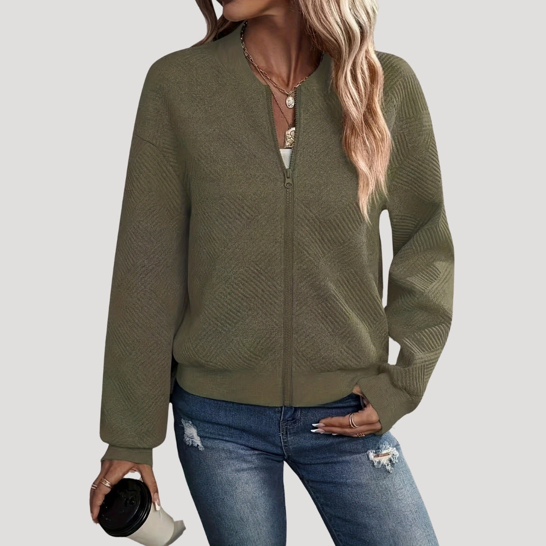 Slim Fit Women's Zip Up Bomber Jacket