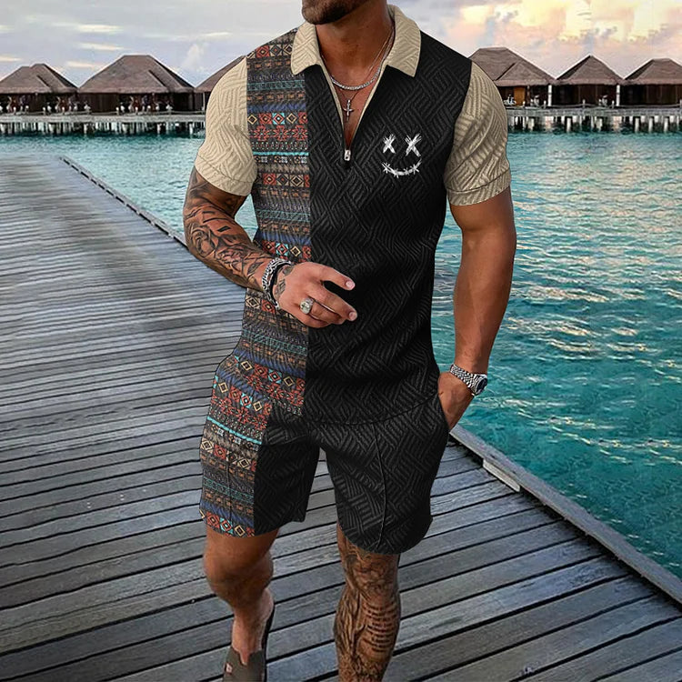 Casual Golf Shirt Shorts Combo - Luxivelle