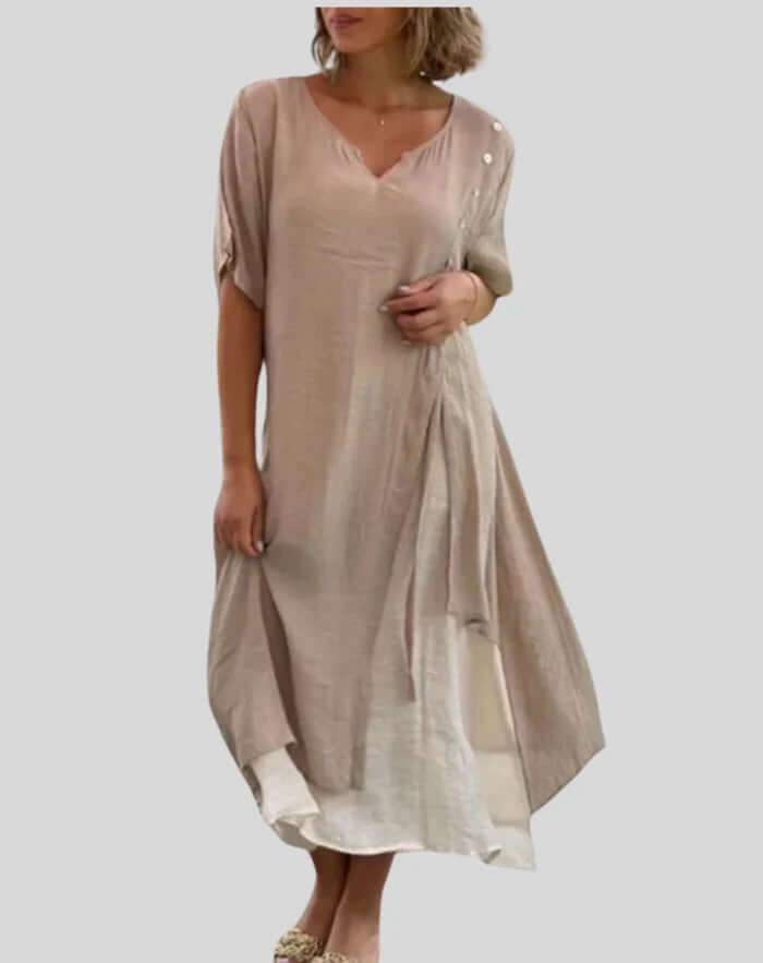 Ladies' Classic Collar Button Front Dress
