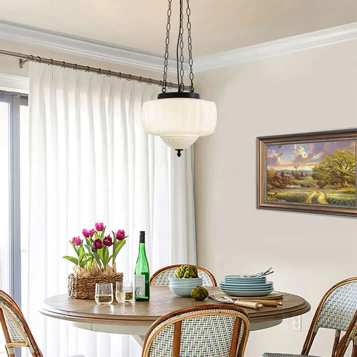 Contemporary Chrome Hanging Light Fixture