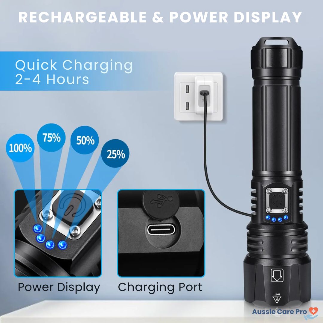 Bright Long-Lasting Rechargeable LED Flashlight
