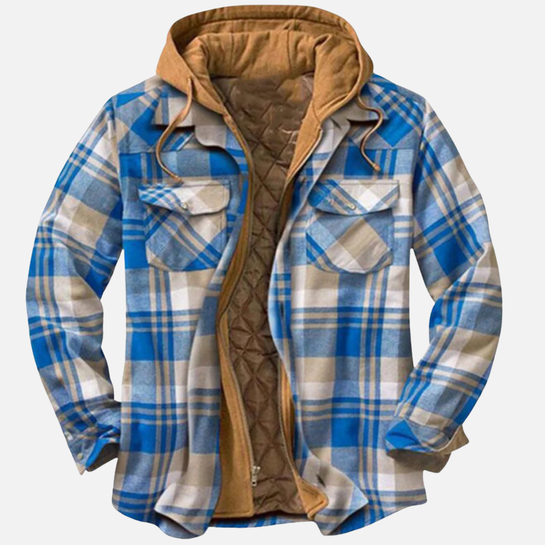 Arman | Men's Quilted Plaid Hooded Jacket