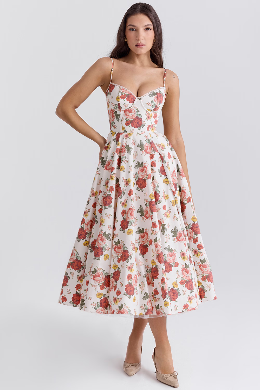 Kayla | Gorgeous Shiny Waisted Midi Dress