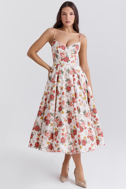 Kayla | Gorgeous Shiny Waisted Midi Dress