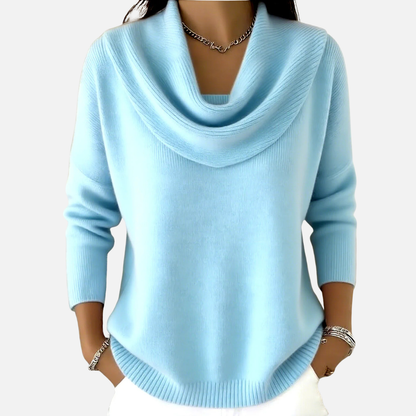 Women's Elegant Cowl Neck Knit Sweater
