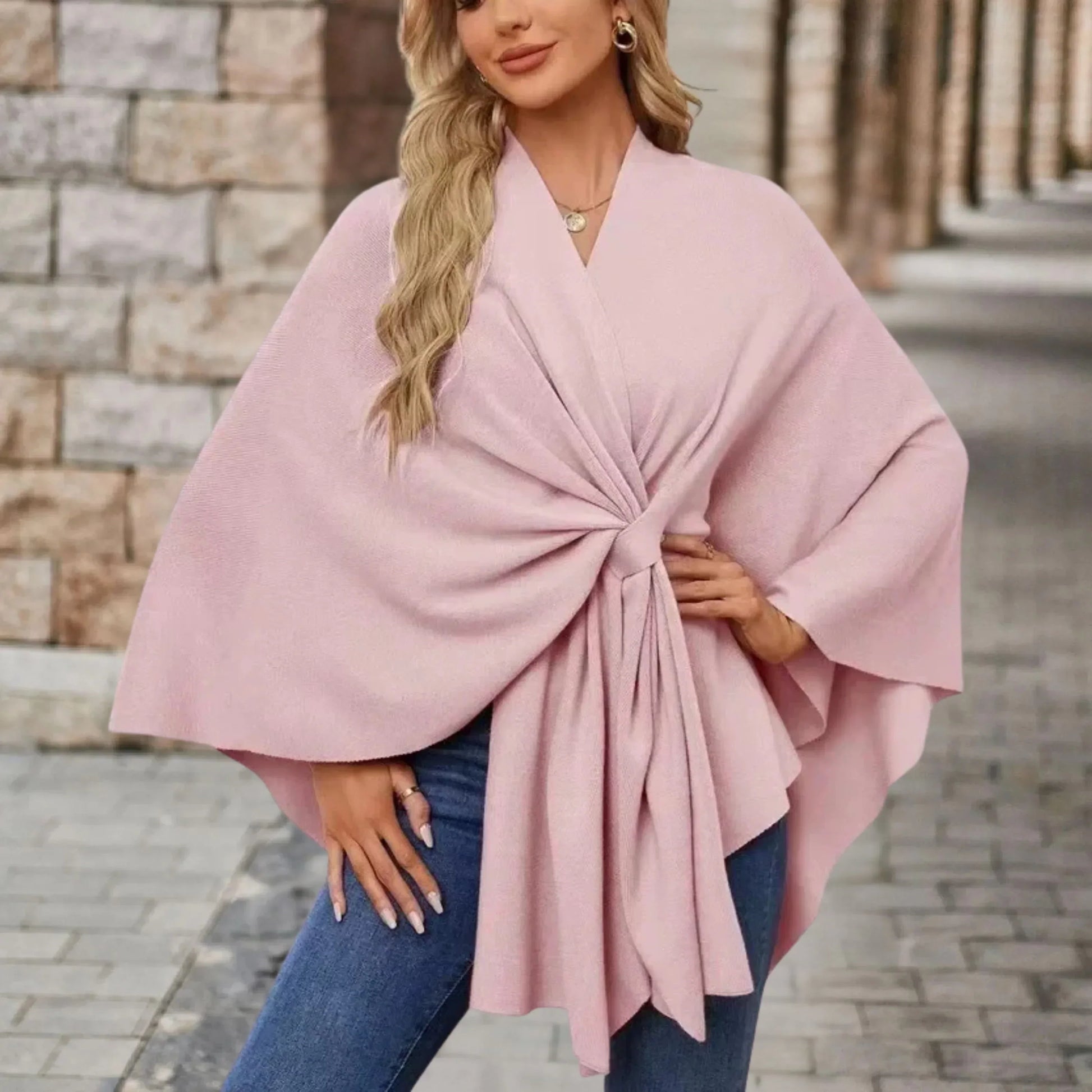 Stylish Women's Wrap Poncho - Luxivelle