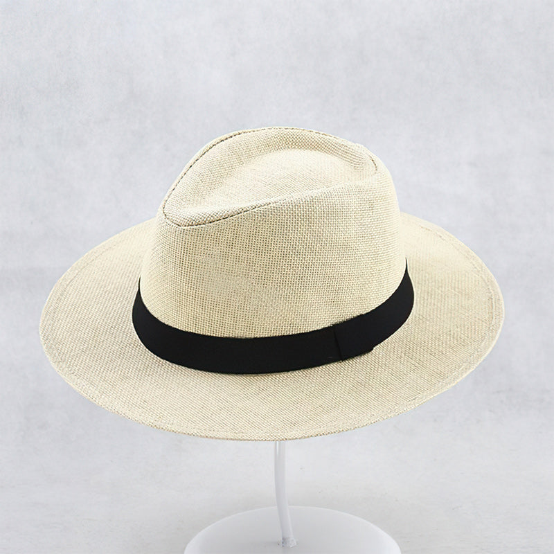 Classic Summer Straw Panama Hat with Sun Protection