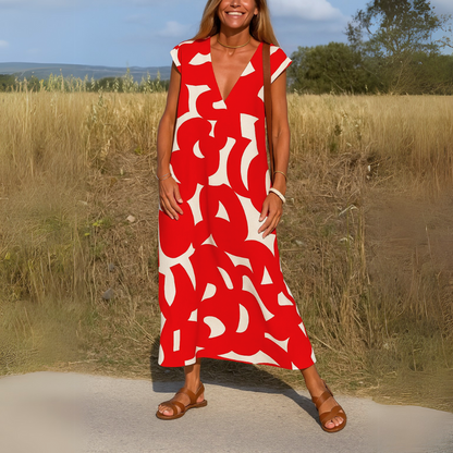 Elegant V Neckline Summer Dress