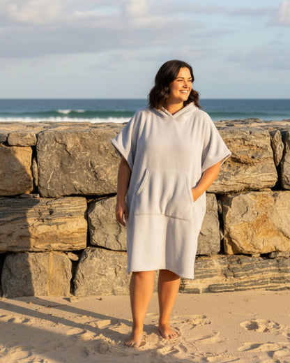 Quick-Dry Beach Poncho Microfiber Changing Robe