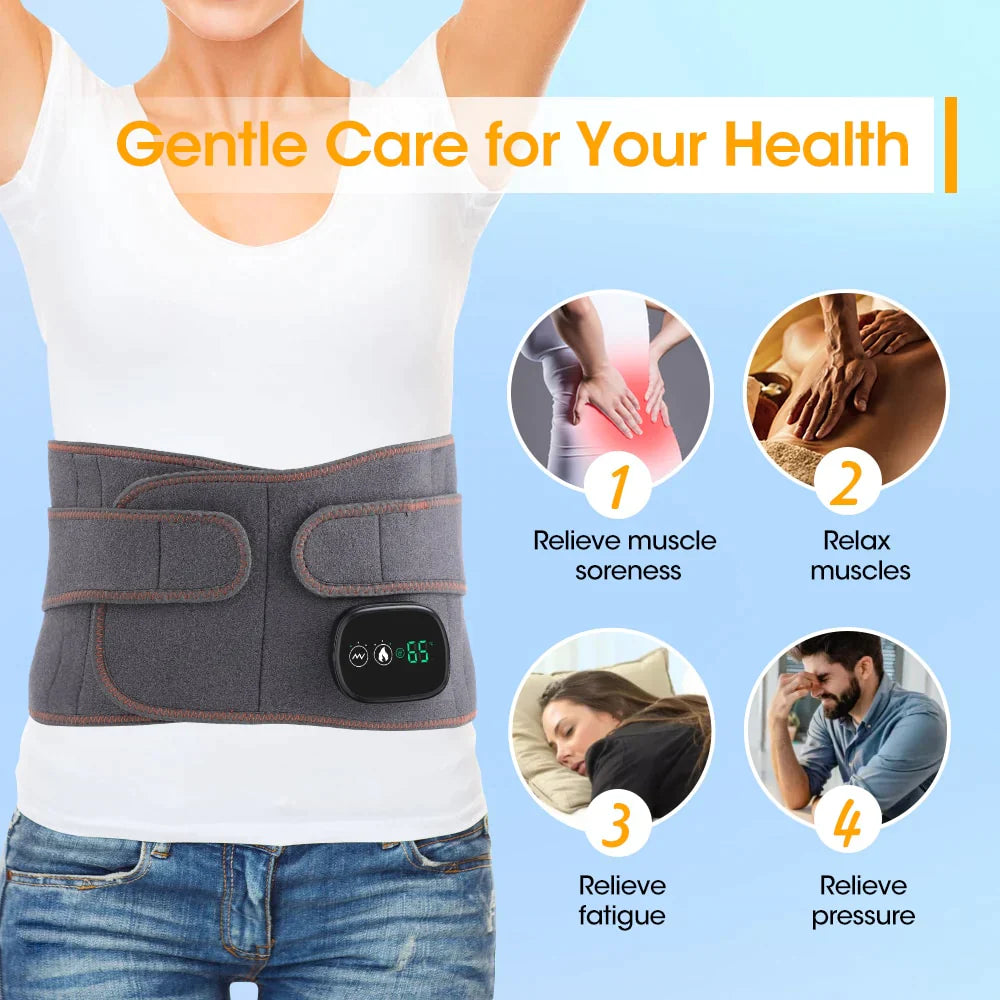 Warm Back Support Massager for Lower Back Relief