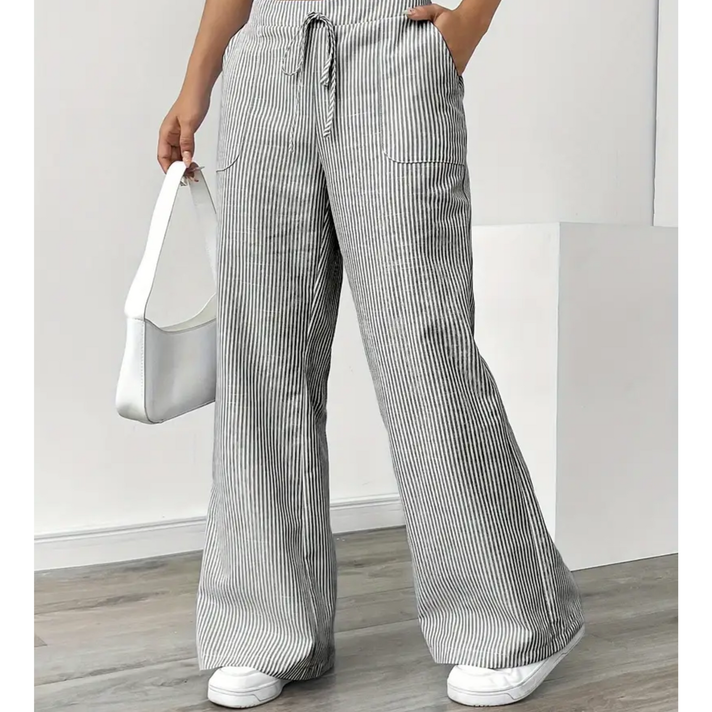 Casual Stripe Pants With Pockets