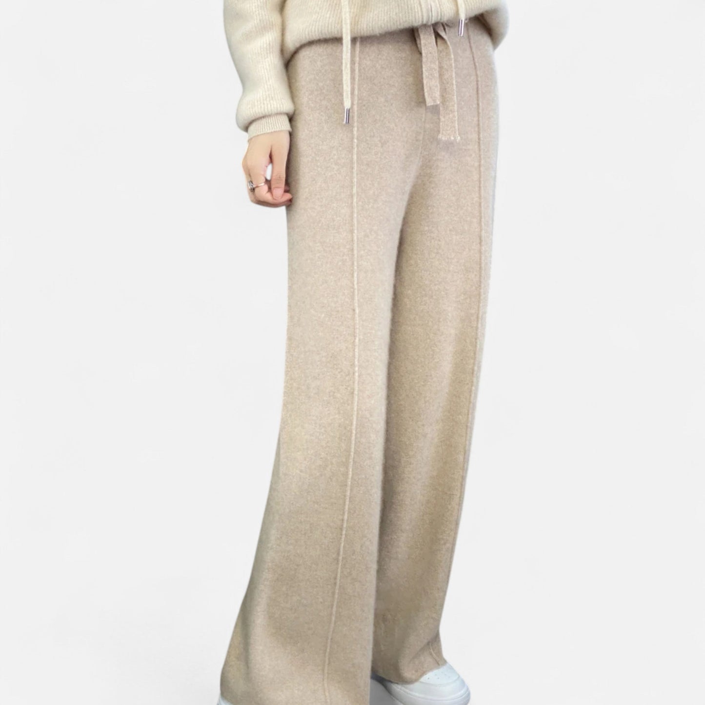Comfortable Wool Flared Leg Knit Pants