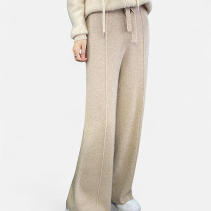 Comfortable Wool Flared Leg Knit Pants