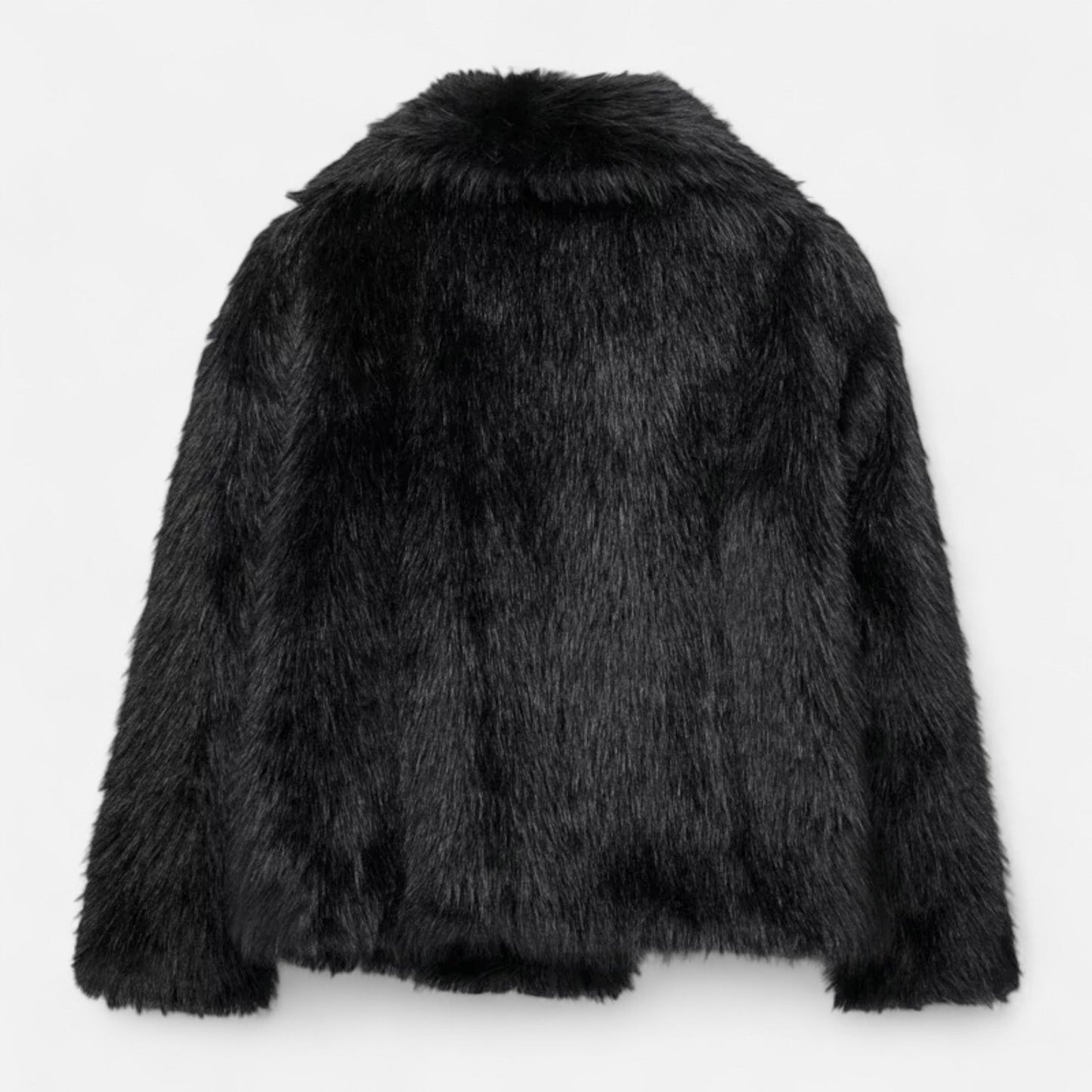 Short Puffer Winter Coat for Women with Faux Fur Collar