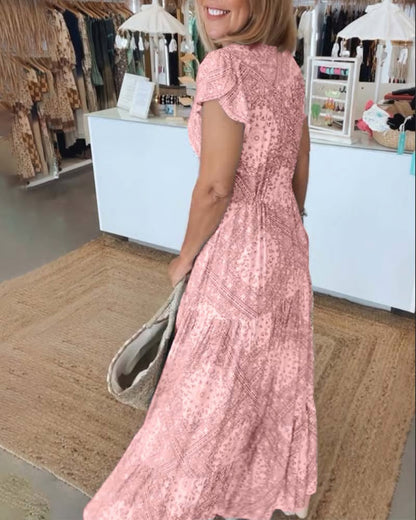 Classic Chic V-Neck Women's Dress