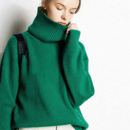 Warm Ladies Crew Neck Knit Sweater - Luxivelle