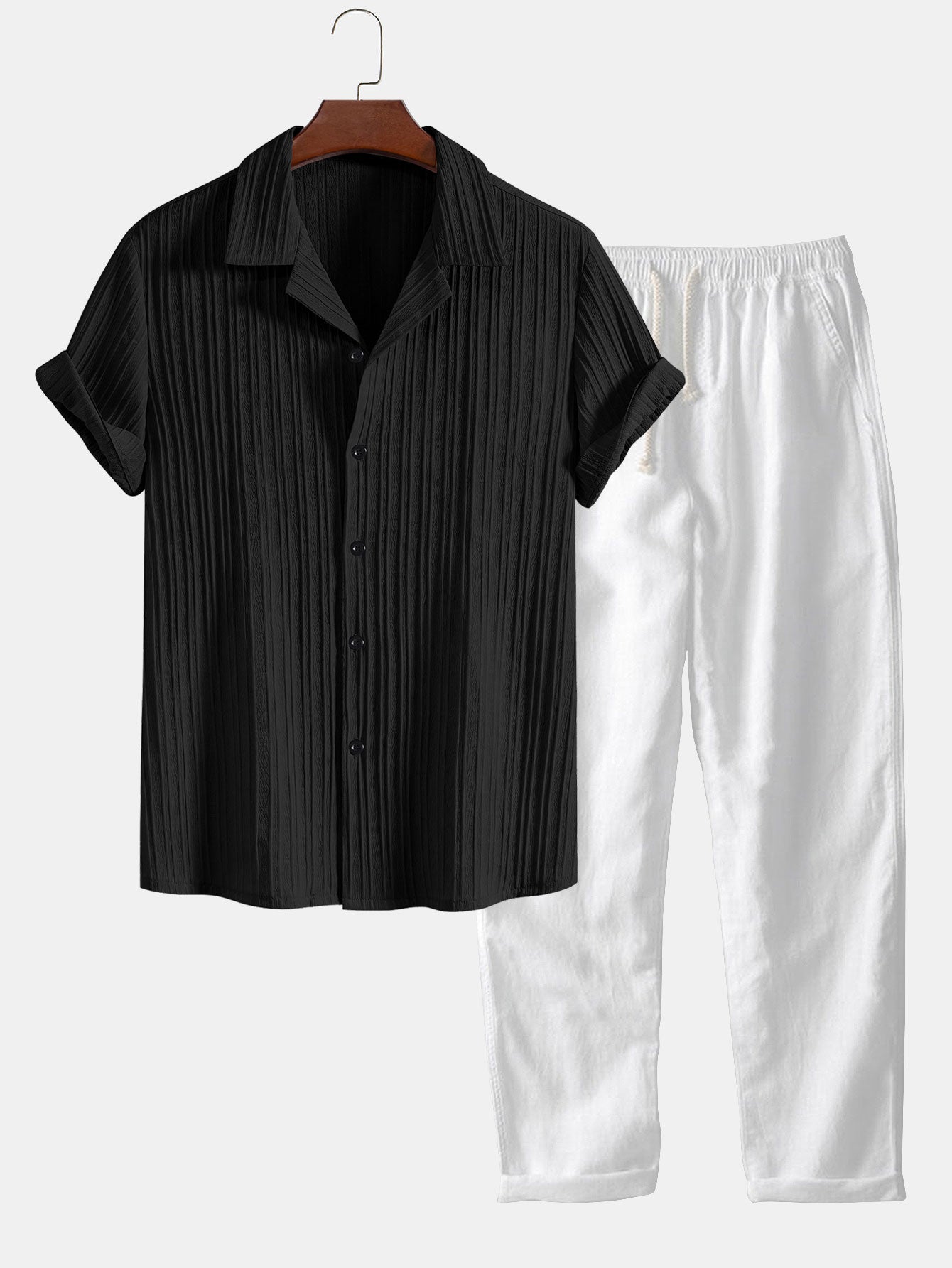 Men's Patterned Knit Suit Set