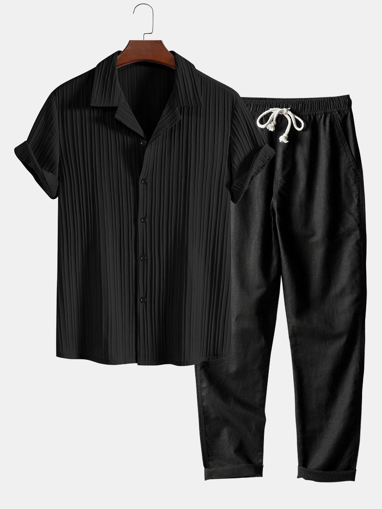 Men's Patterned Knit Suit Set