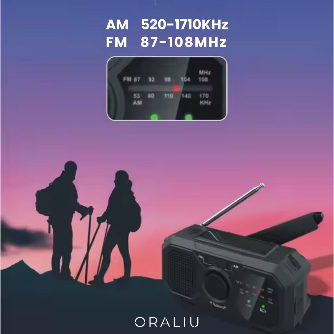 Compact Solar Hand Crank Radio