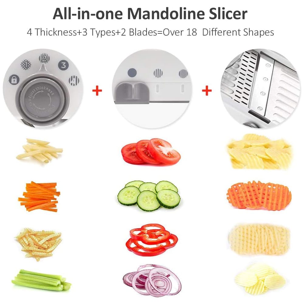 Premium Mandoline Slicer – Sharp Stainless Steel Blade Cutter
