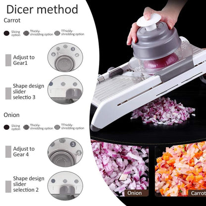 Easy Slice Adjustable Veggie Cutter Stainless Steel Blade