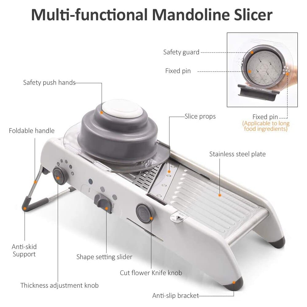 Easy Slice Adjustable Veggie Cutter Stainless Steel Blade