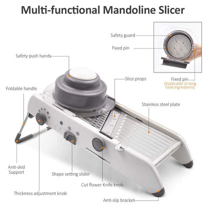 Premium Mandoline Slicer – Sharp Stainless Steel Blade Cutter